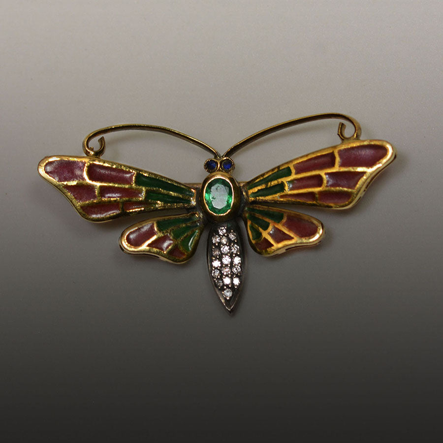 18K Plique De Jour Wasp