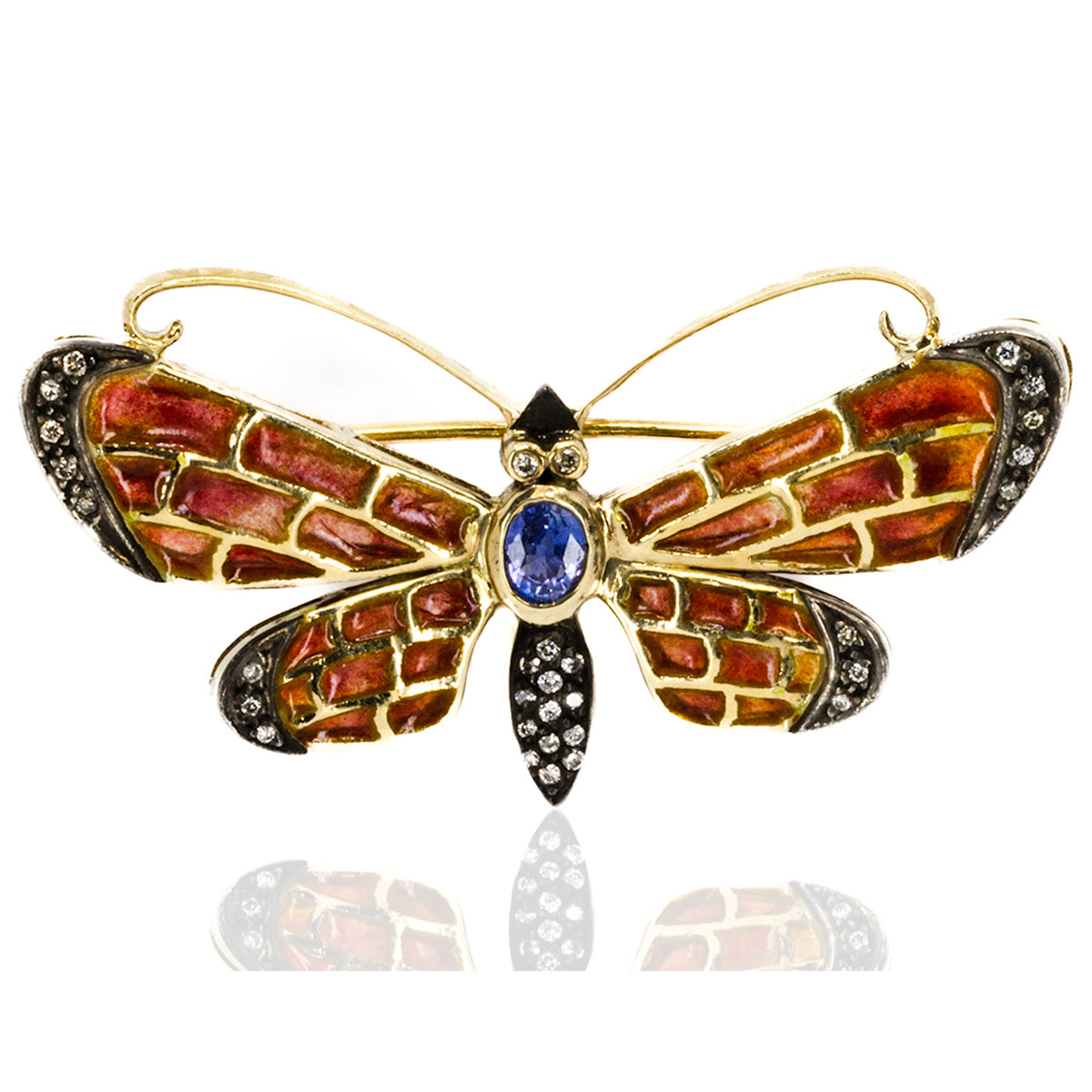 18K Plique De Jour Wasp
