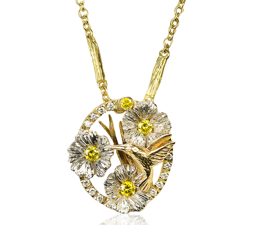 Diamond Hummingbird Brooch/Pendant