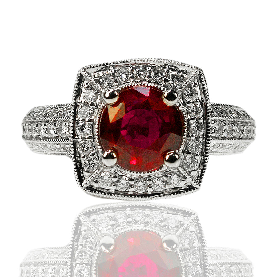 AGL Certified No Heat Ruby Ring
