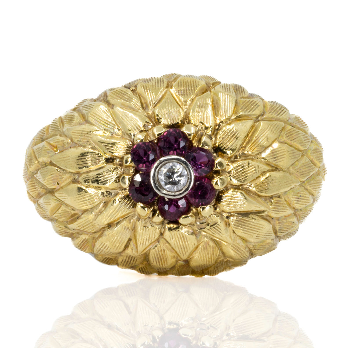 18k Retro Ruby Ring