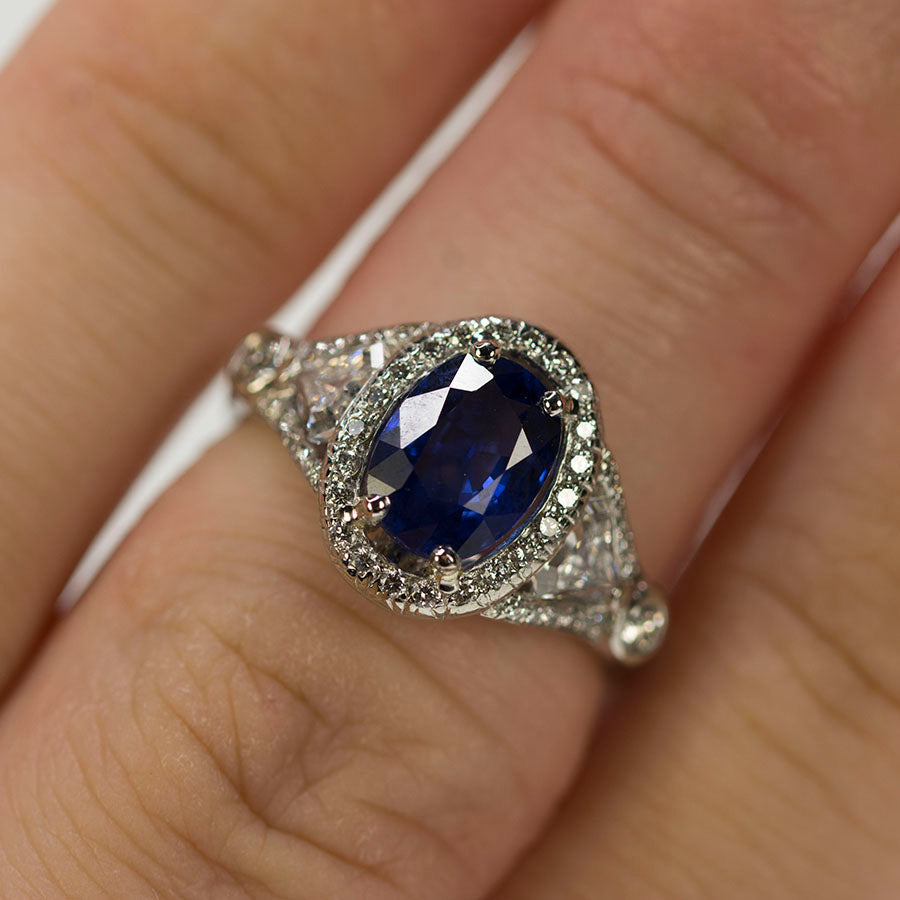 Vivid Blue Sapphire Ring
