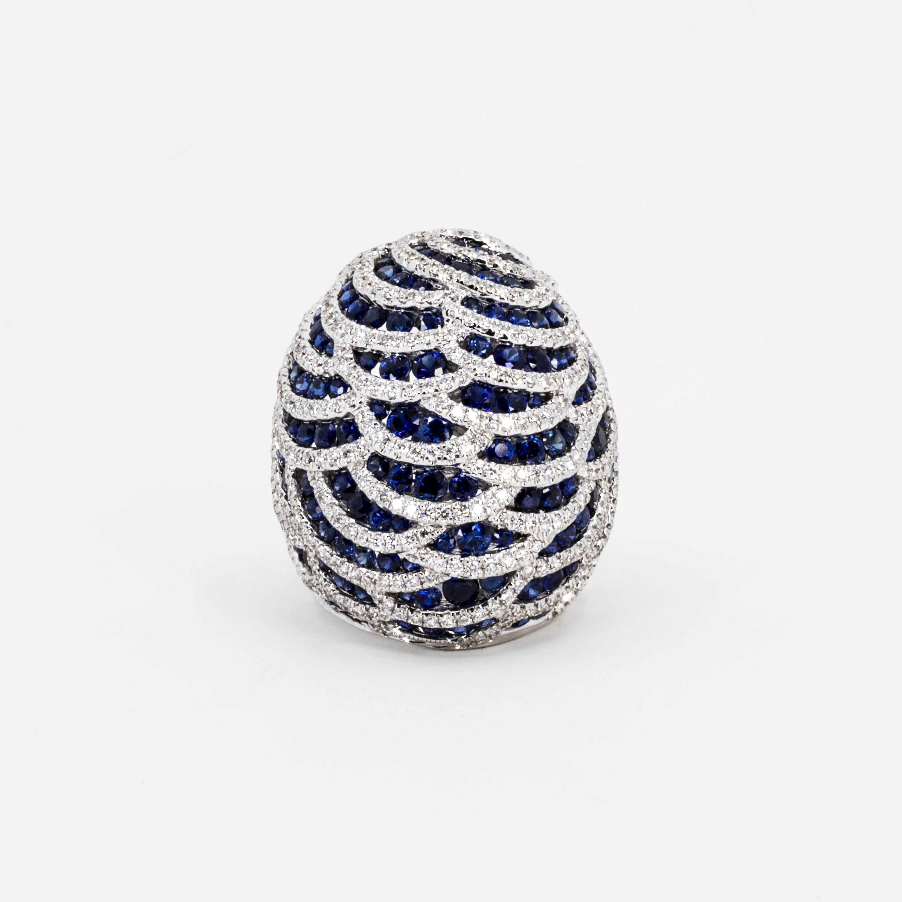 Sapphire & Diamond Dome Ring