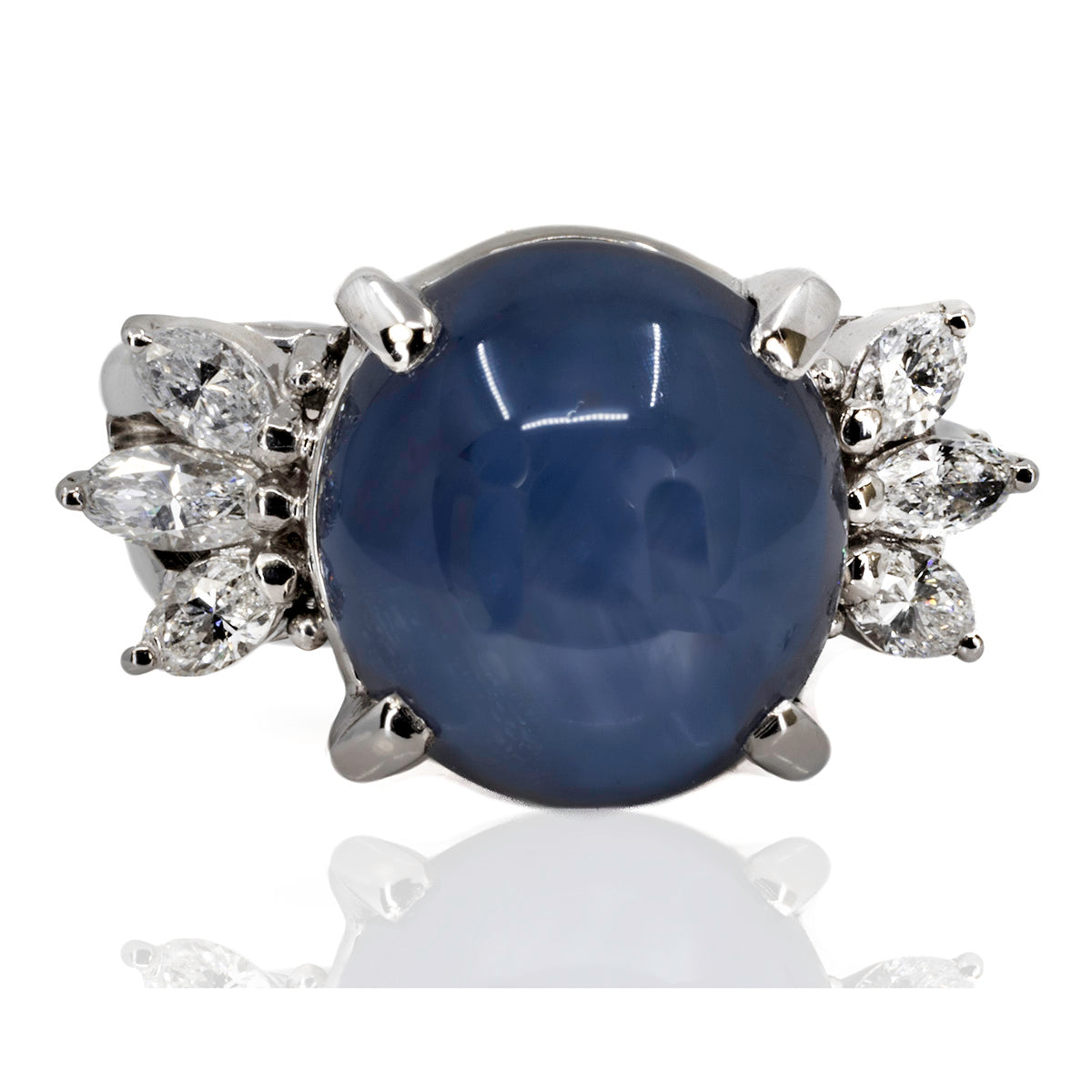 Stunning Platinum Star Sapphire Ring