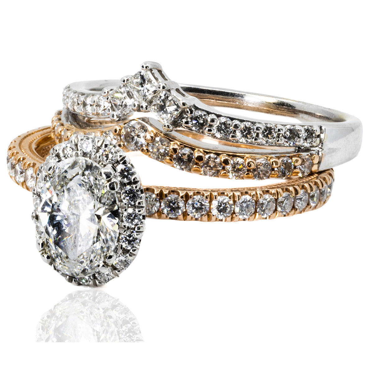 0.90 Oval F SI2 GIA Verragio Wedding Set
