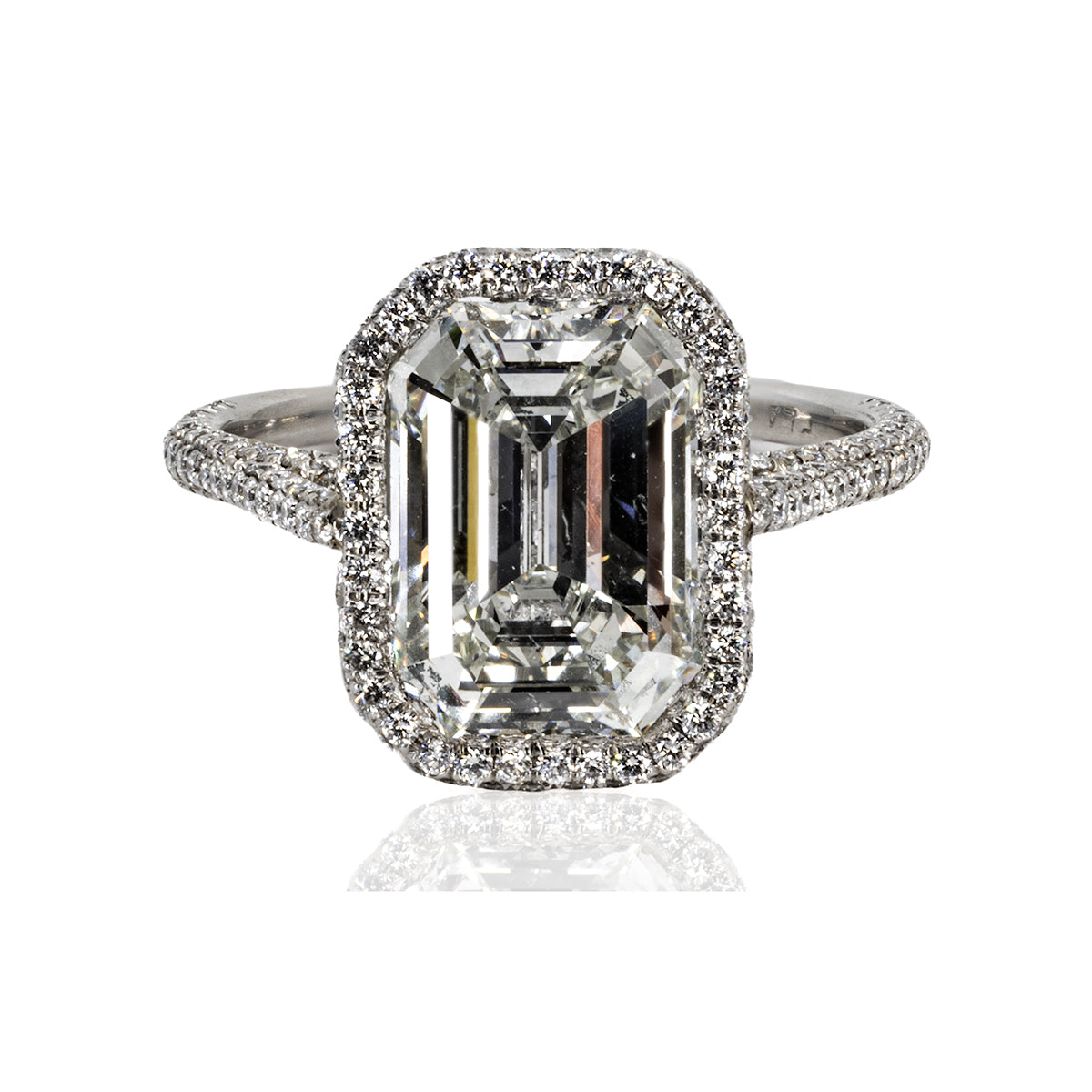 5.37 Emerald Cut J SI2 GIA Ring