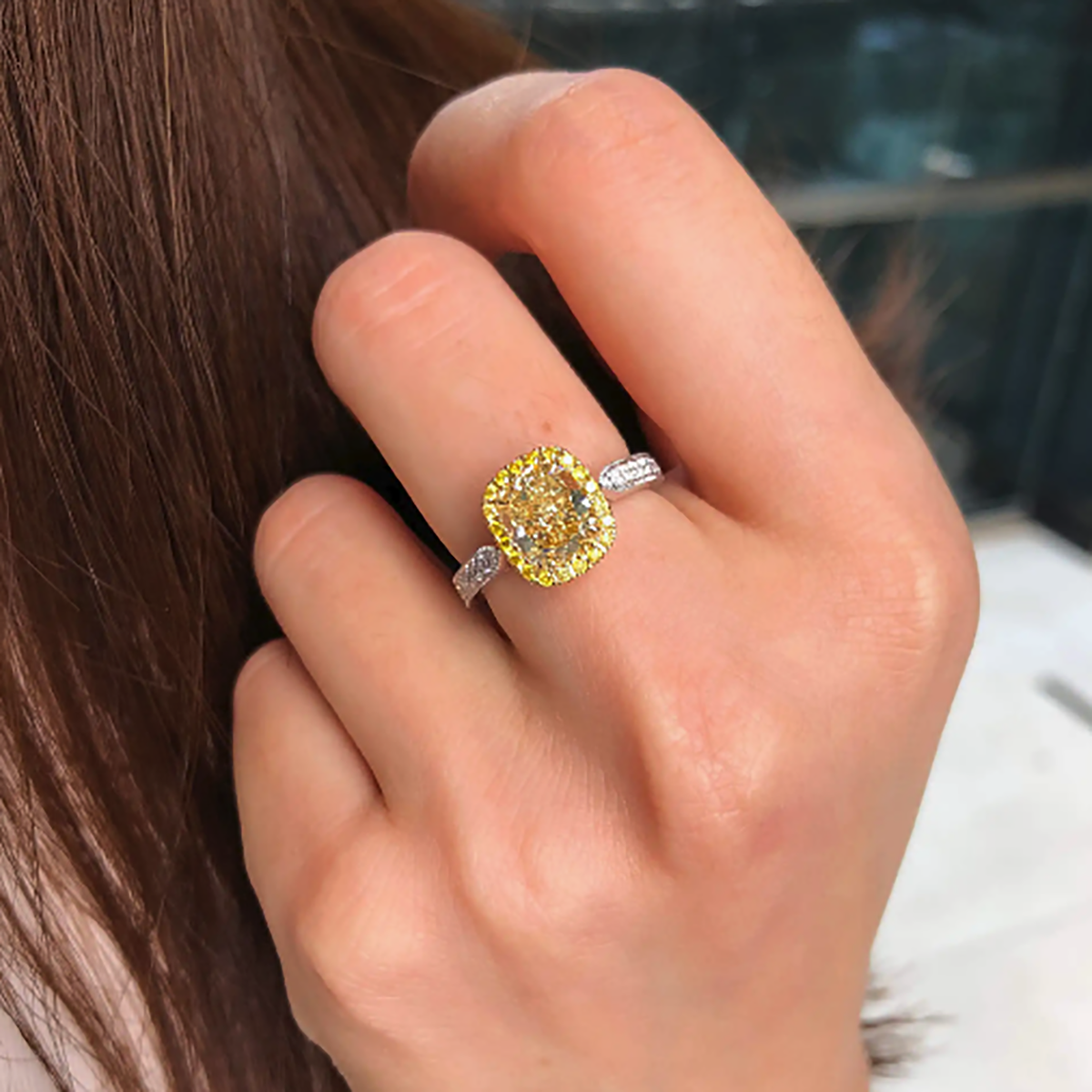 2.15 CU Yellow Diamond Ring