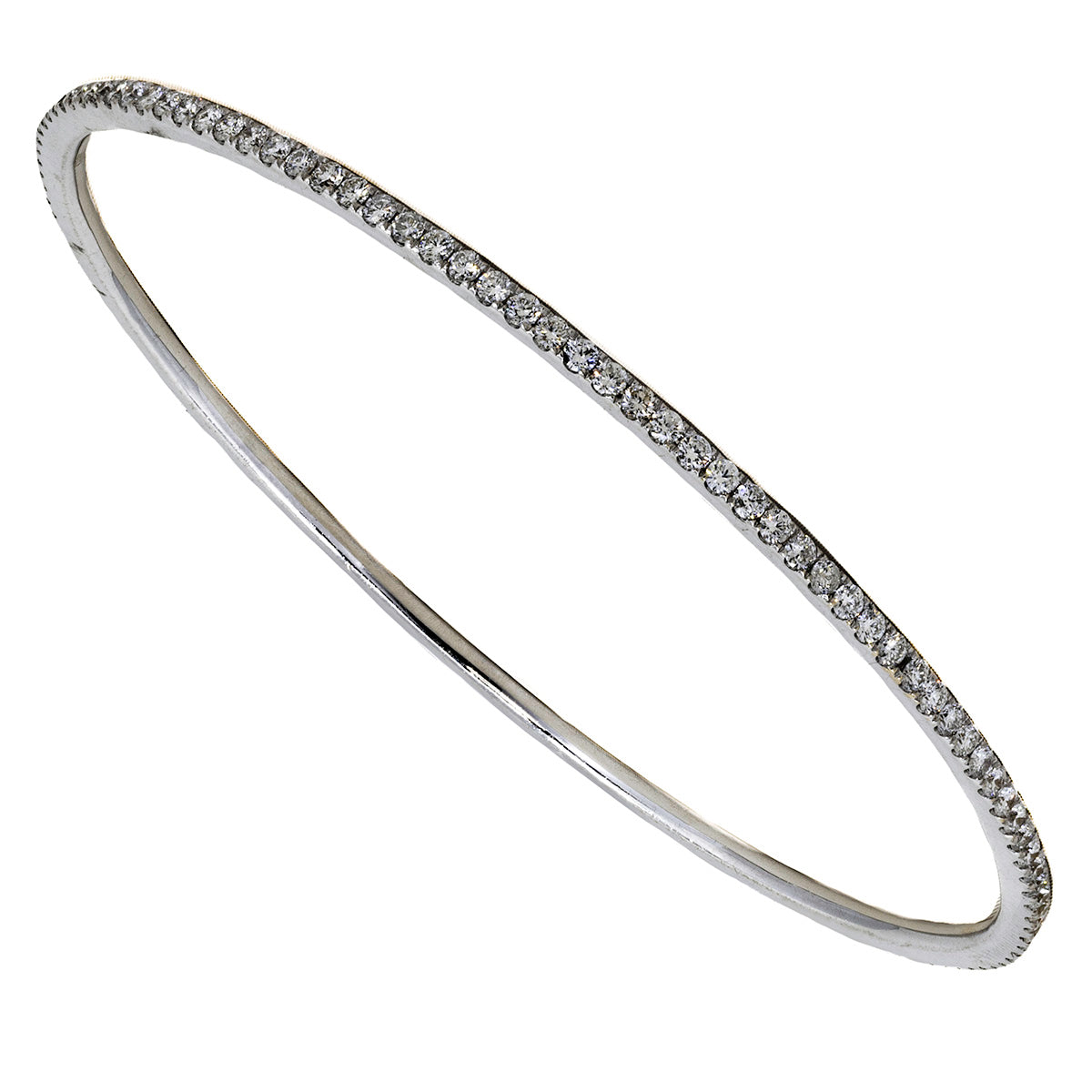 18k White Gold Diamond Bangle
