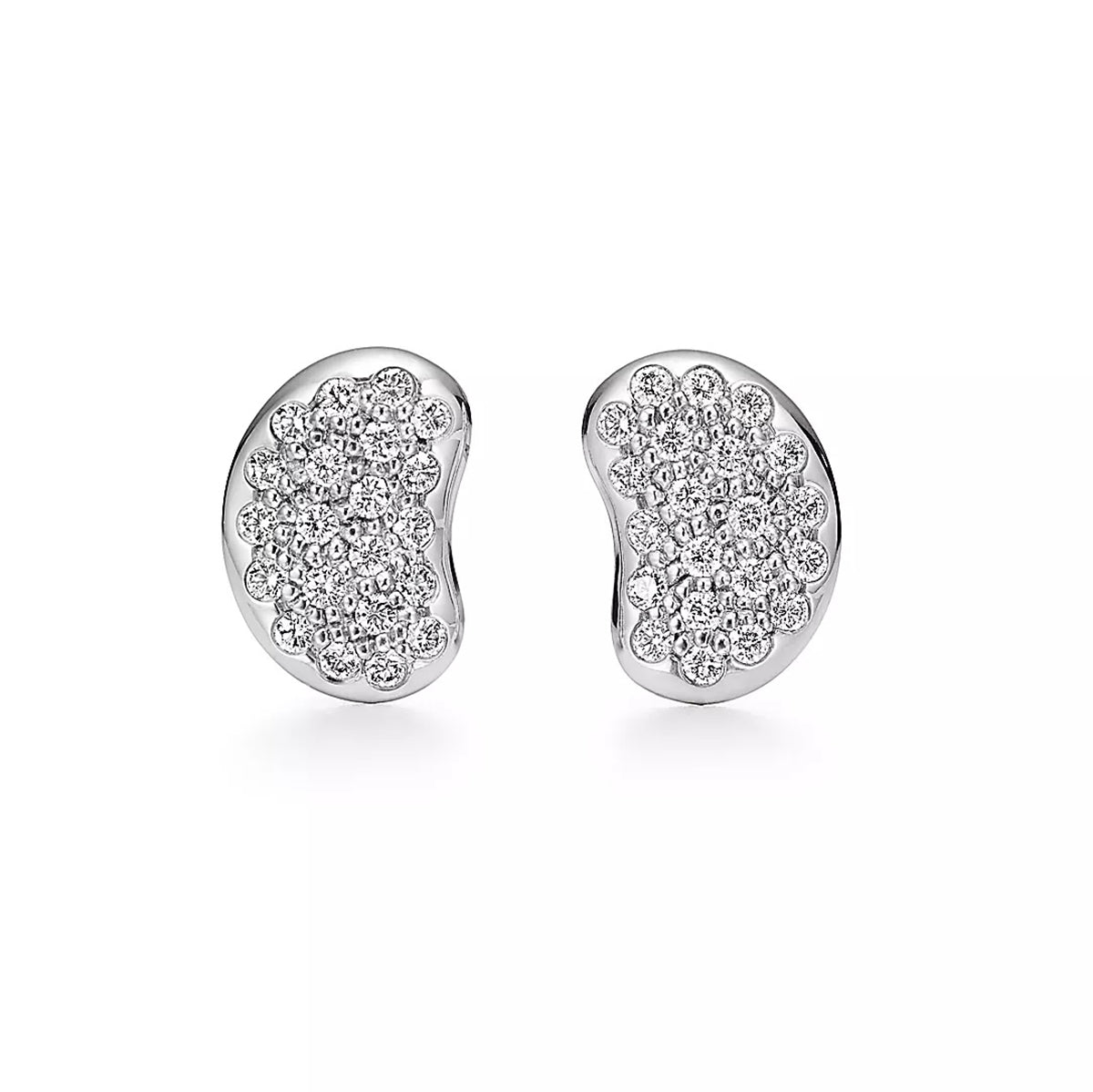 Platinum Tiffany & Co "Elsa Peretti" Bean Design Earrings