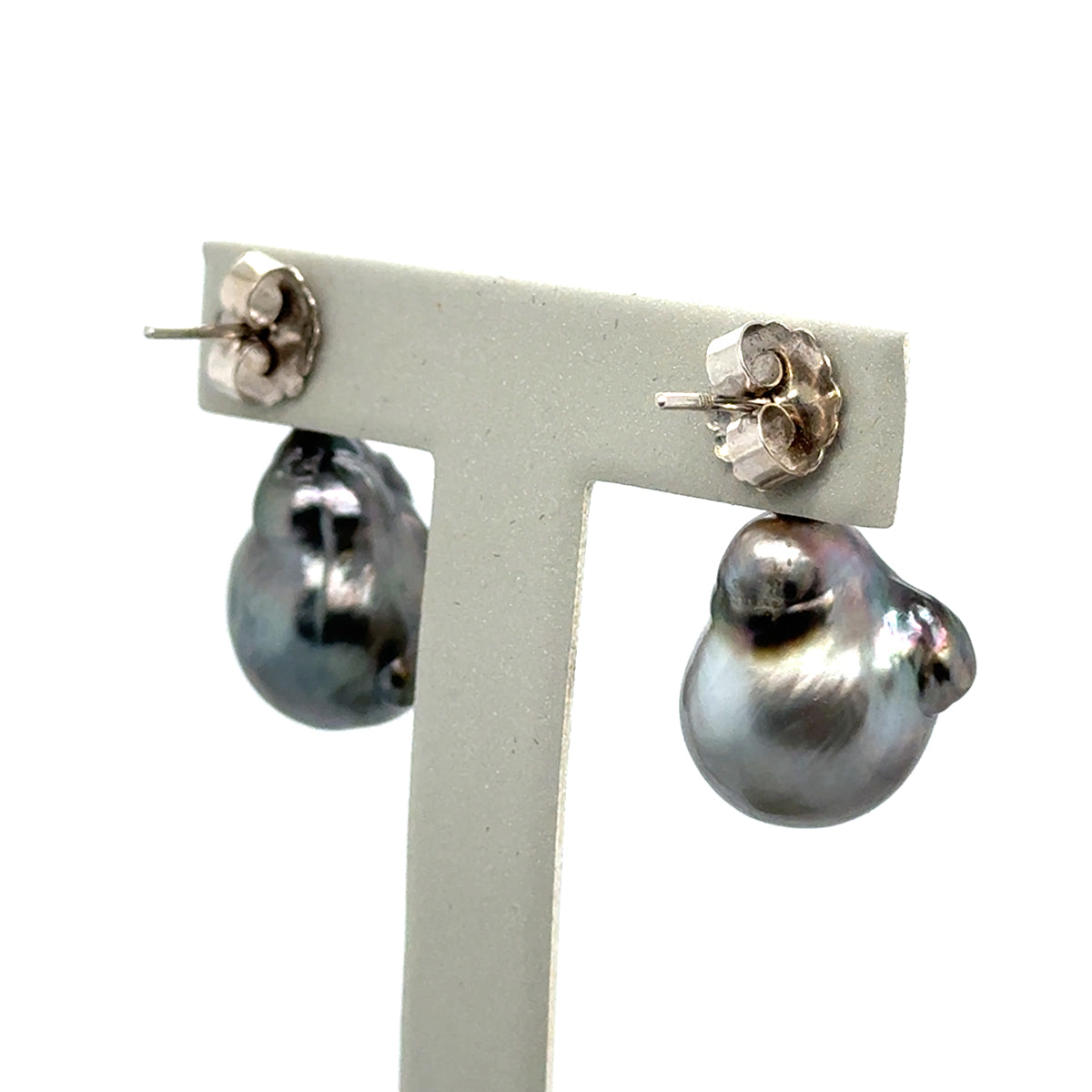 Large Baroque Tahitian Pearl Earrings