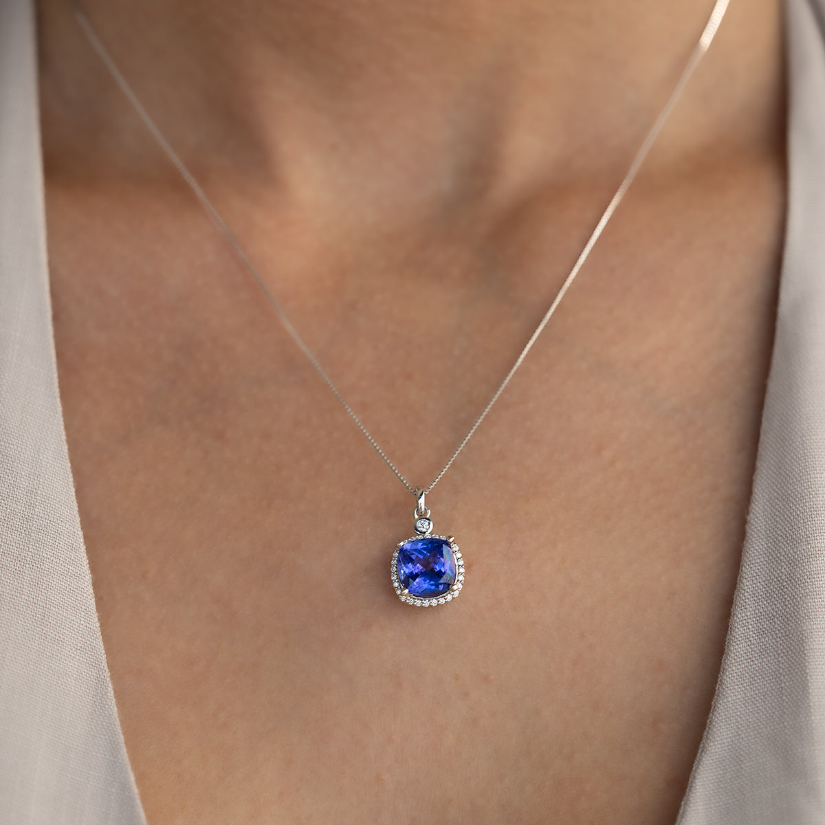 Tanzanite Pendant on Chain
