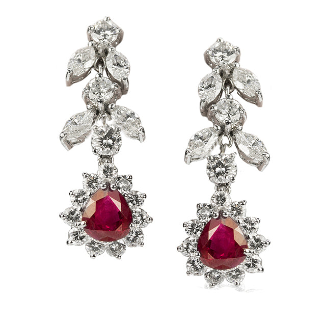 Burma Ruby Drop Earrings