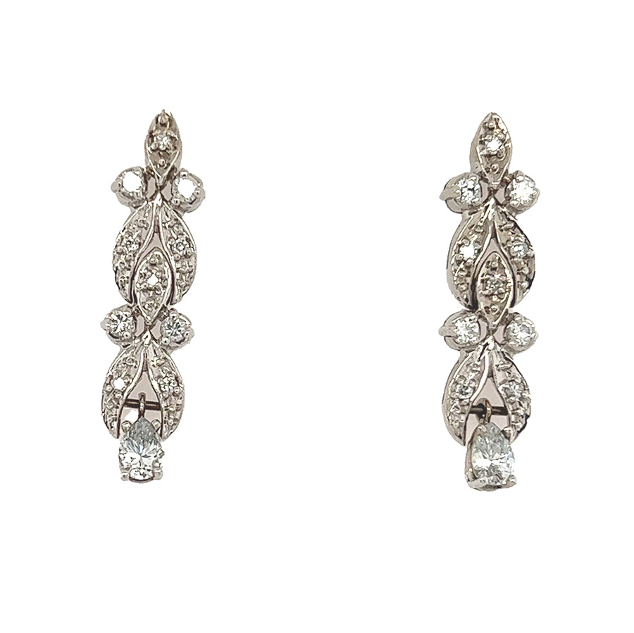 White Gold Drop Earrings