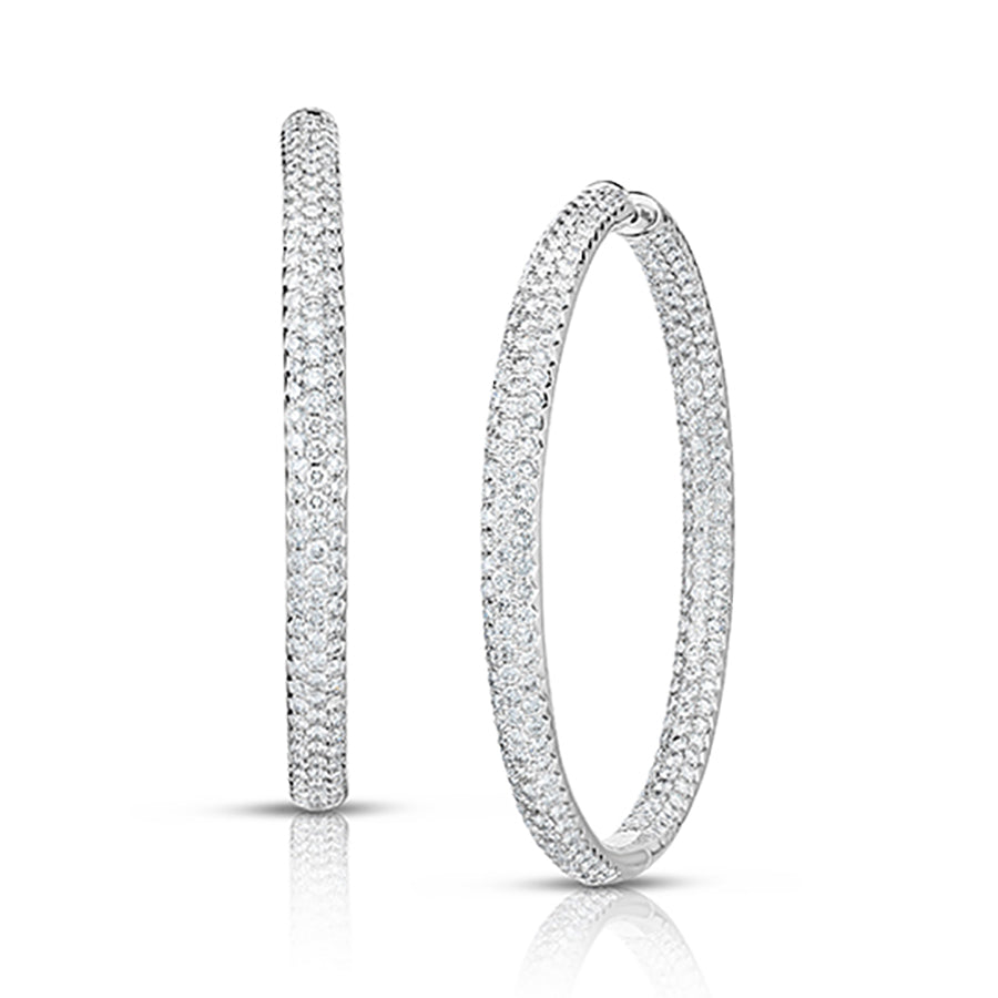 18k Inside-Outside Diamond Hoop Earrings