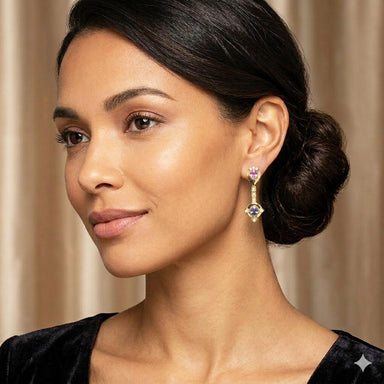 18K Earrings with Sapphires and Diamonds