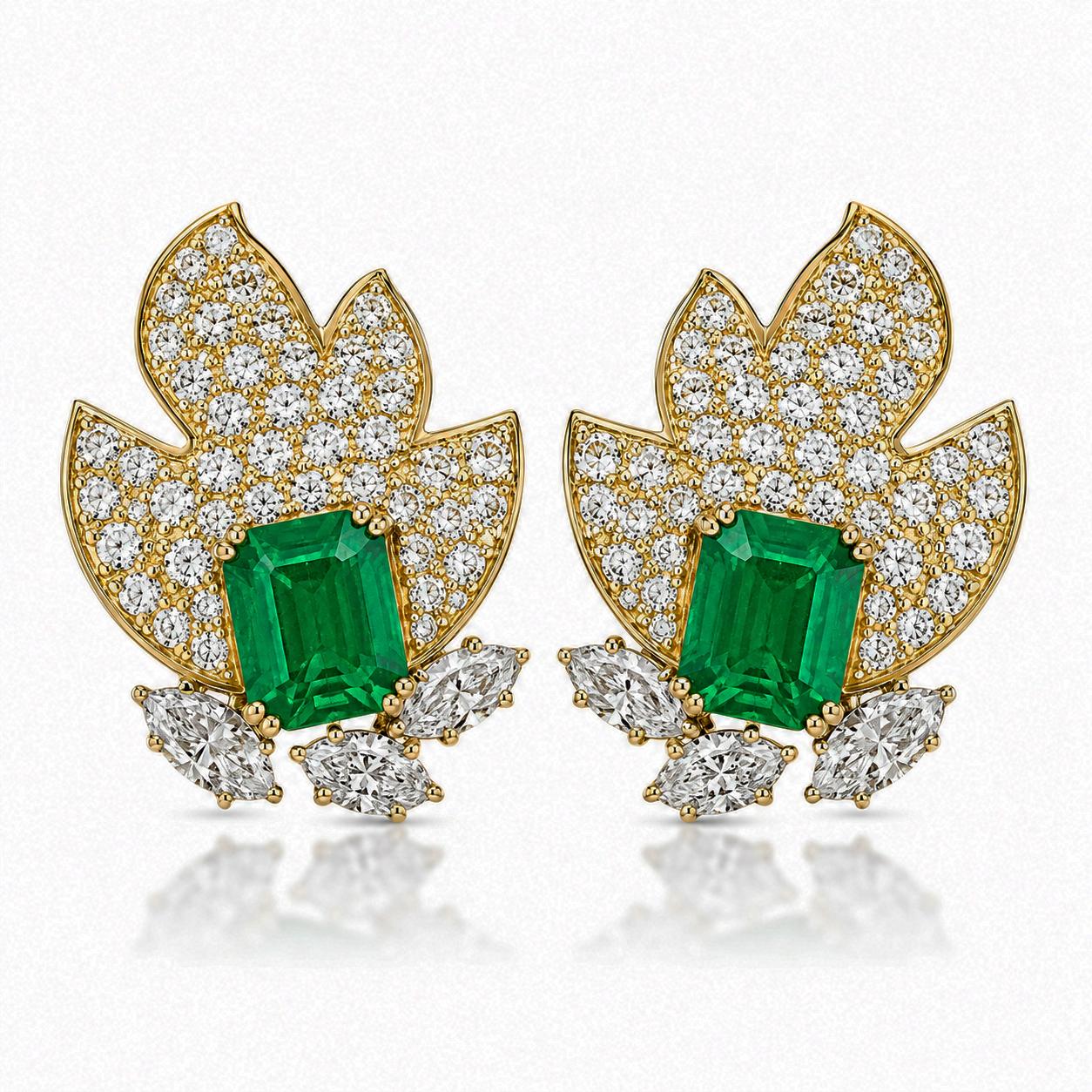 Keith Davis 18K Emerald Earrings