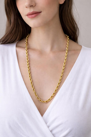 14k Yellow Gold 8mm Rope Chain 30"