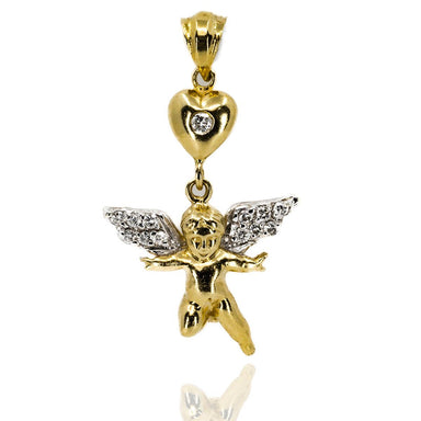 14k Diamond Cherub Pendant