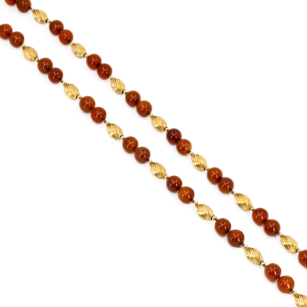 30" Carnelian 14k Gold Necklace