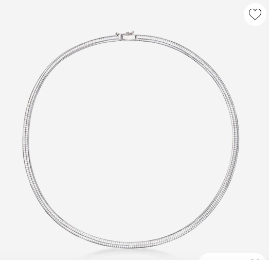 14k White Gold Omega Necklace