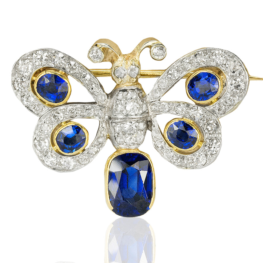 Vintage Sapphire Butterfly Necklace