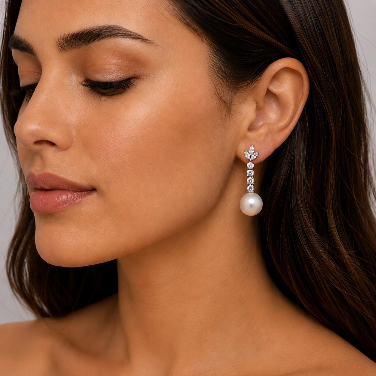 18k Pearl Drop Earrings