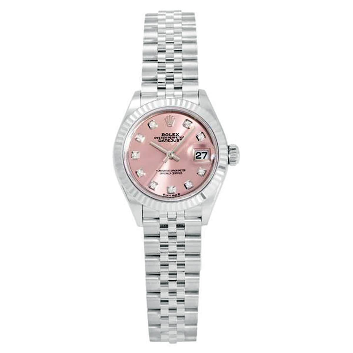 Rolex Datejust 26mm 18k Gold & Steel Salmon Dial Diamond Markers