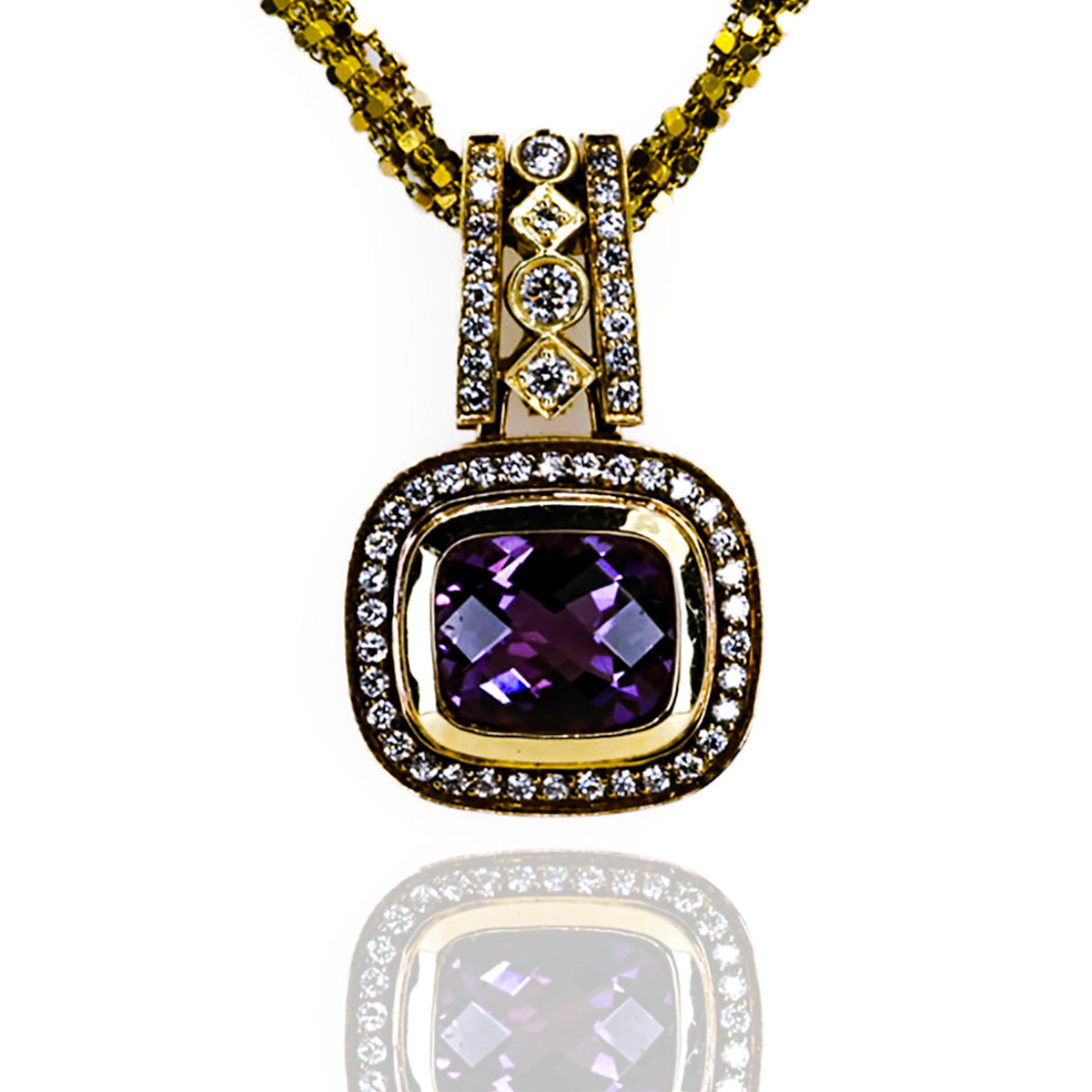 Amethyst & Diamond Pendant