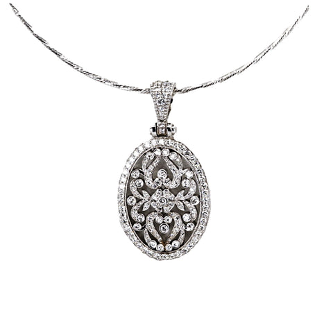 18k Vintage Style Diamond Pendant