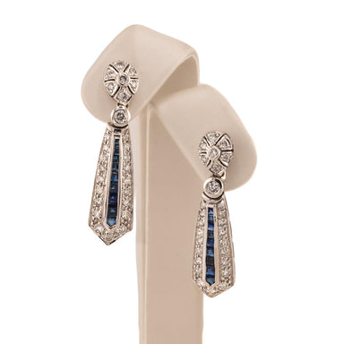 18k Diamond & Sapphire Earrings