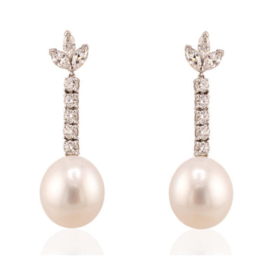 18k Pearl Drop Earrings