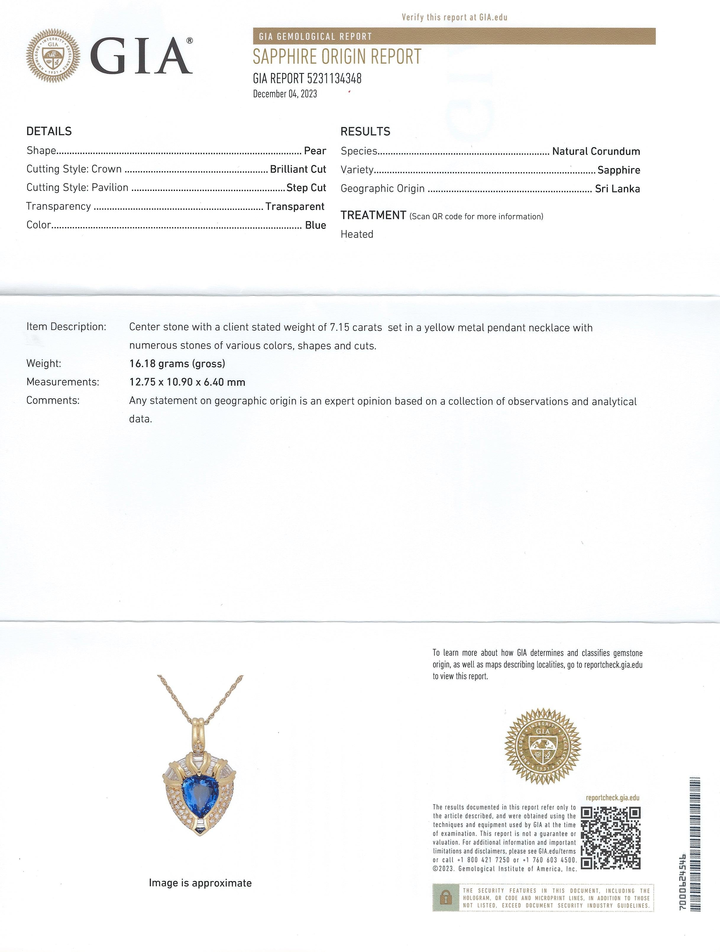 18k Sapphire Pendant