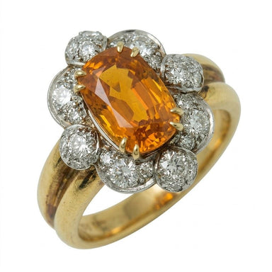 Keith Davis Orange Sapphire Ring