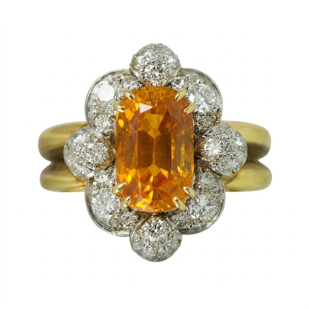 Keith Davis Orange Sapphire Ring