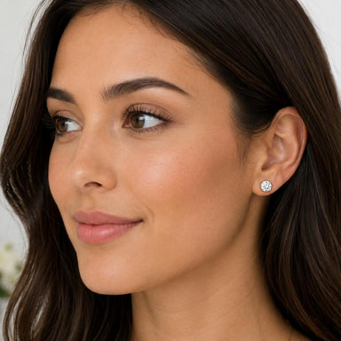 18k White Gold 3.00 Carat Stud Earrings