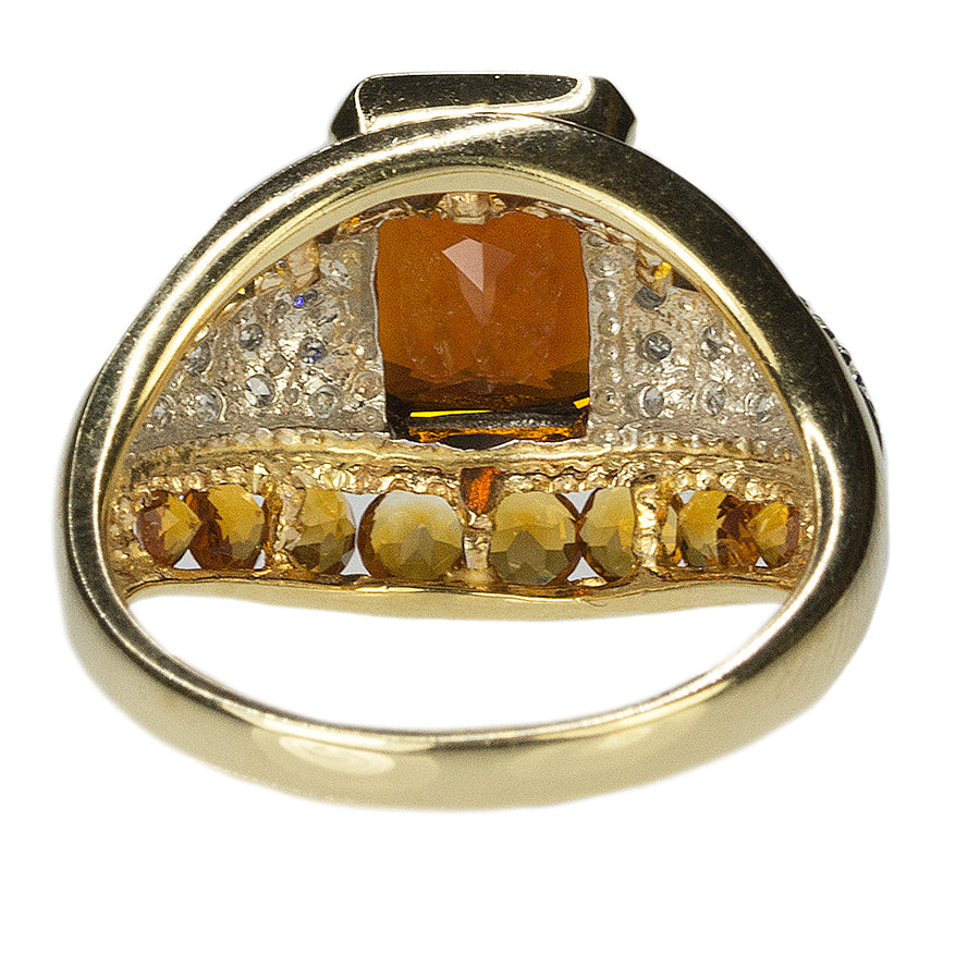 Garnet, Citrine & Diamond Ring