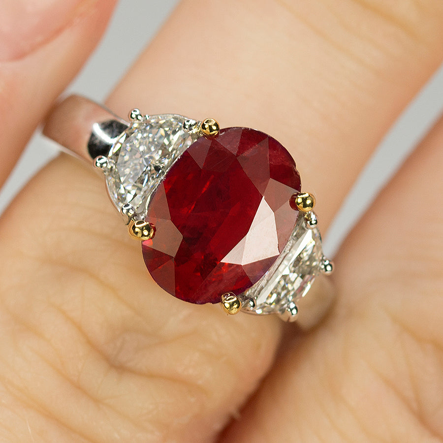 3.09 Vivid Red Ruby Ring