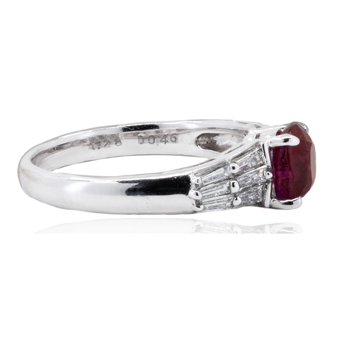 Platinum Ring No Heat Ruby