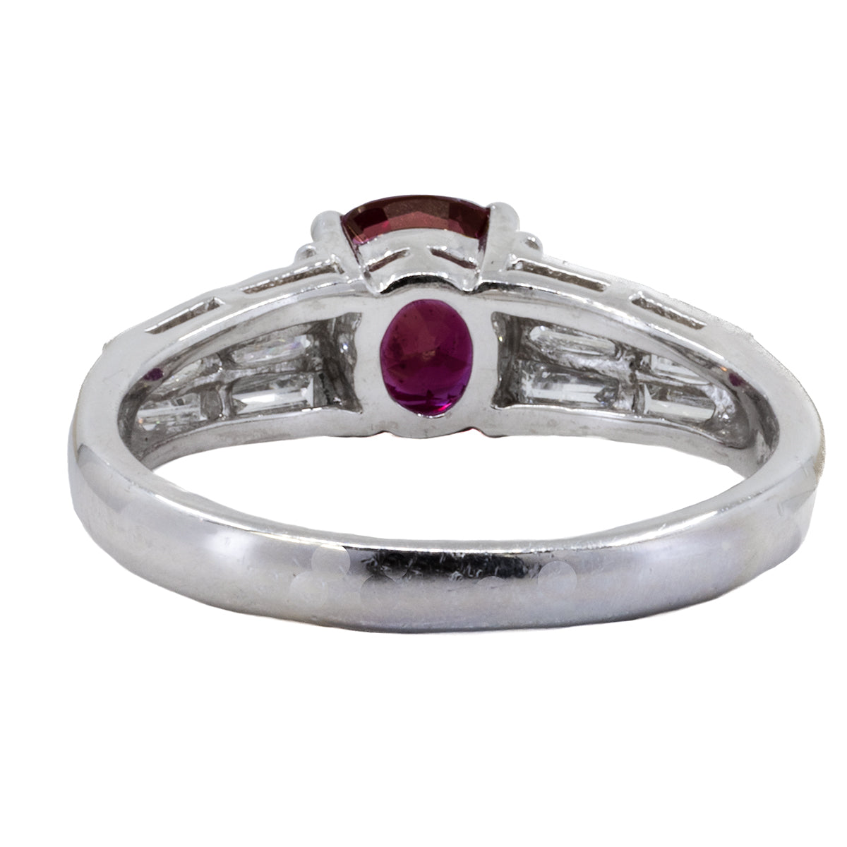 Platinum Ring No Heat Ruby