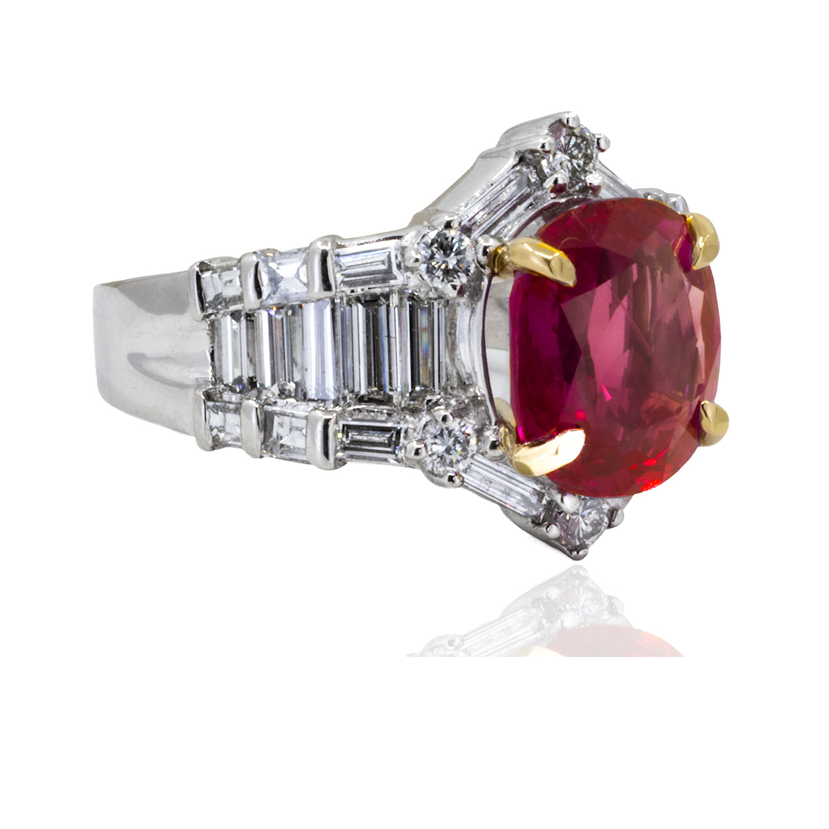 Platinum Burma Ruby Ring