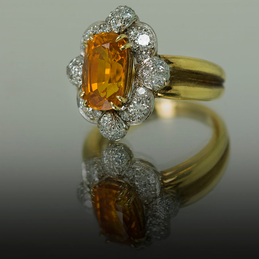 Keith Davis Orange Sapphire Ring