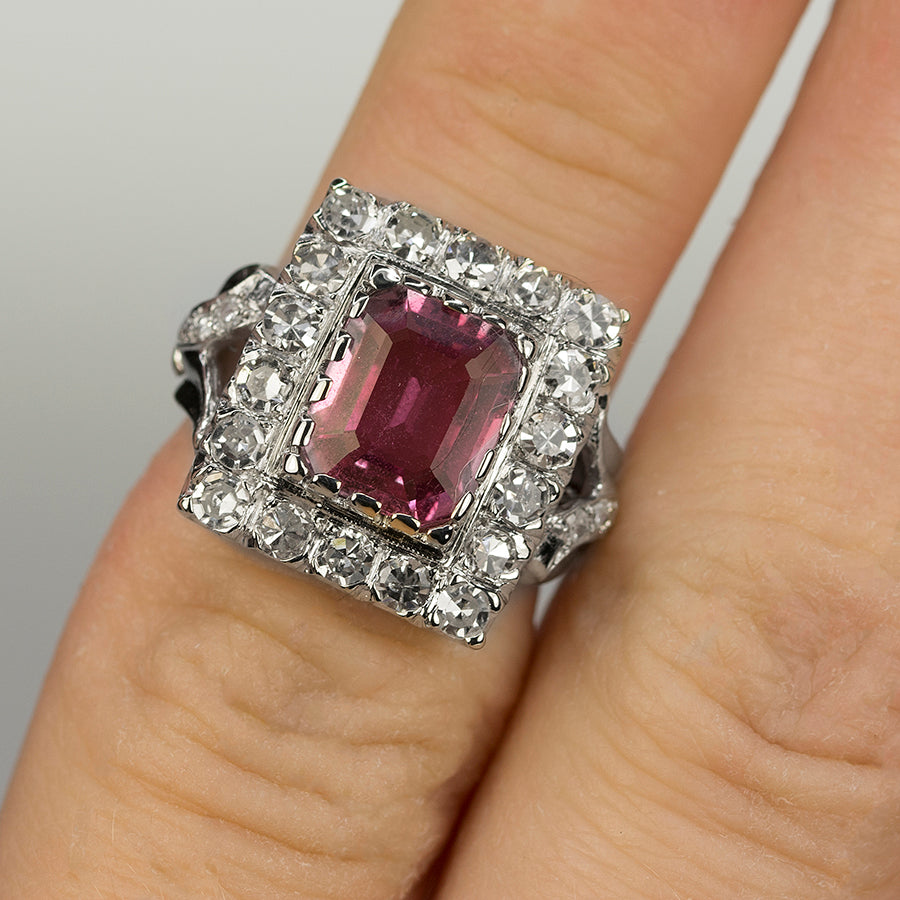 Vintage Pink Sapphire Ring