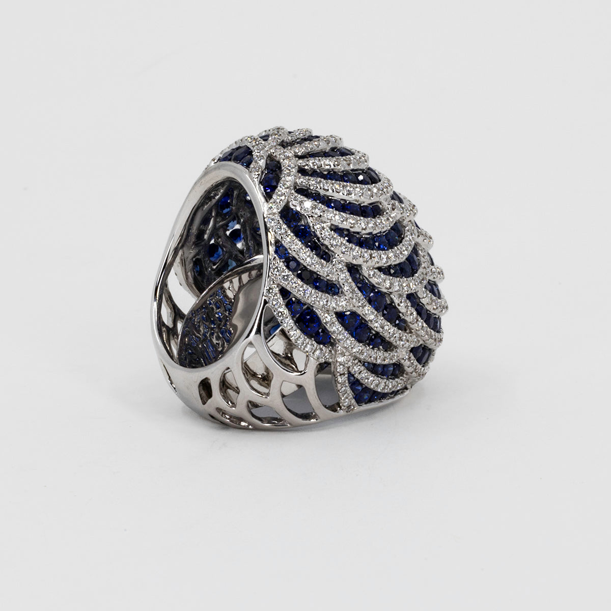 Sapphire & Diamond Dome Ring
