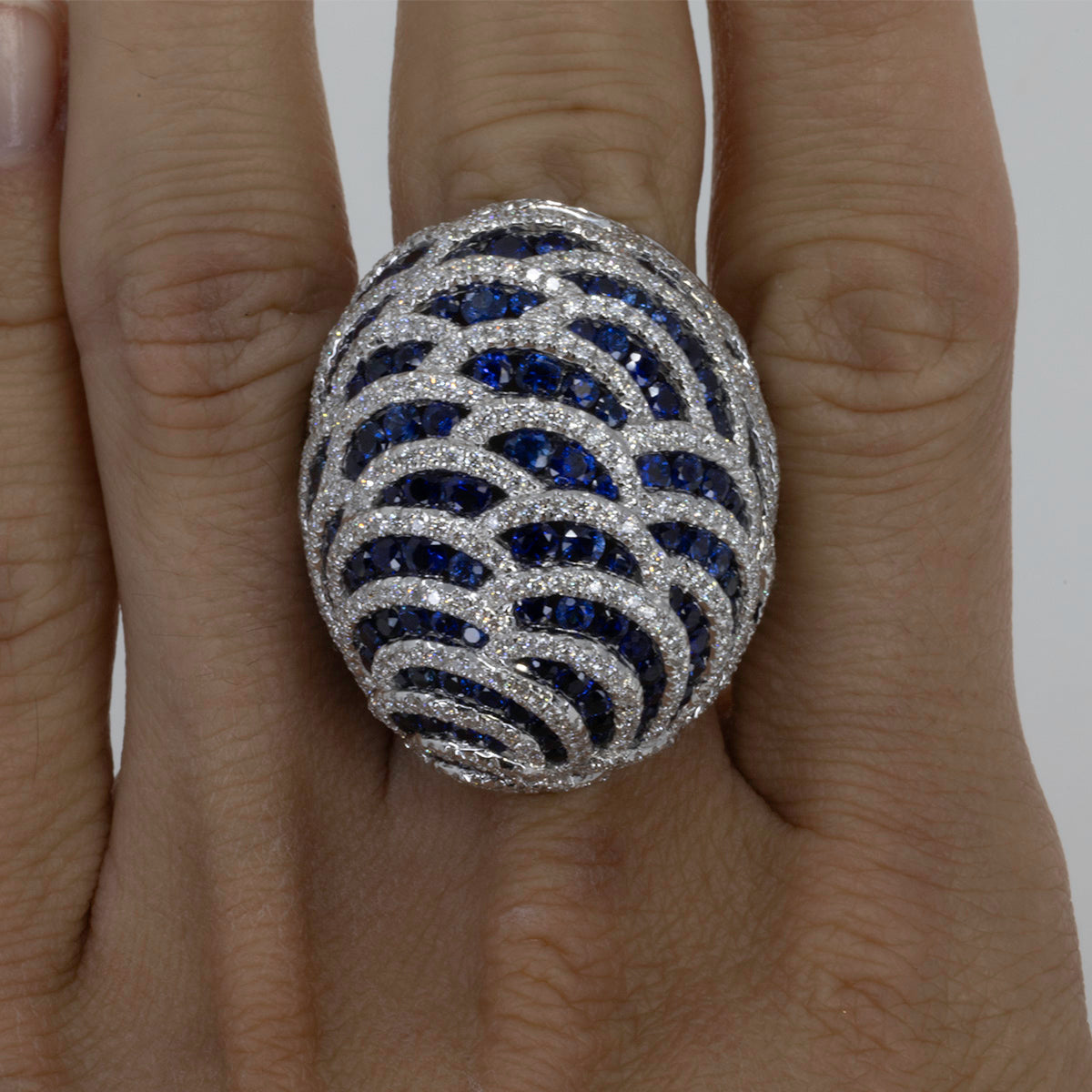 Sapphire & Diamond Dome Ring