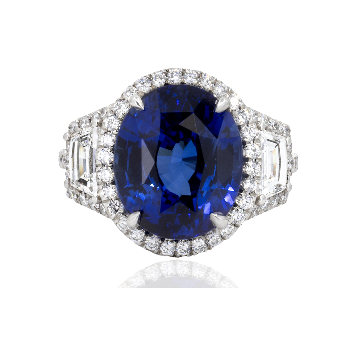 9.56 Carat Royal Blue Sapphire Ring