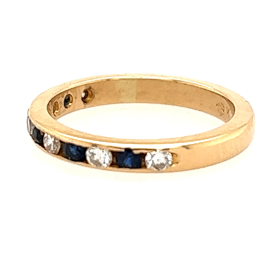 18k Sapphire & Diamond Band