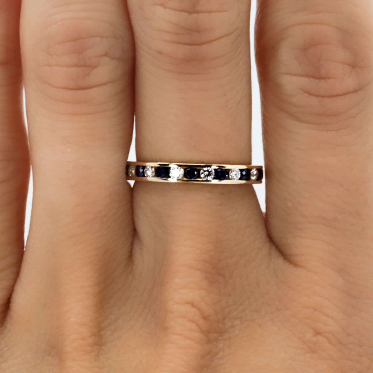 Diamond & Sapphire Eternity Band