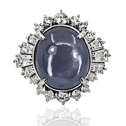 Platinum Star Sapphire Ring