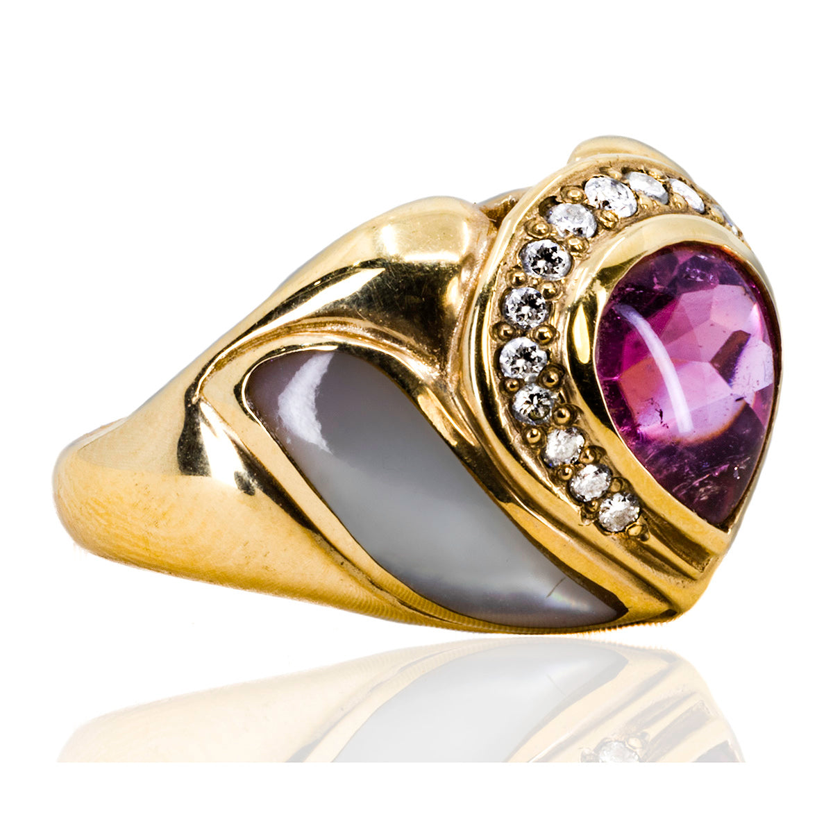 Kabana Mother of Pearl & Tourmaline Ring