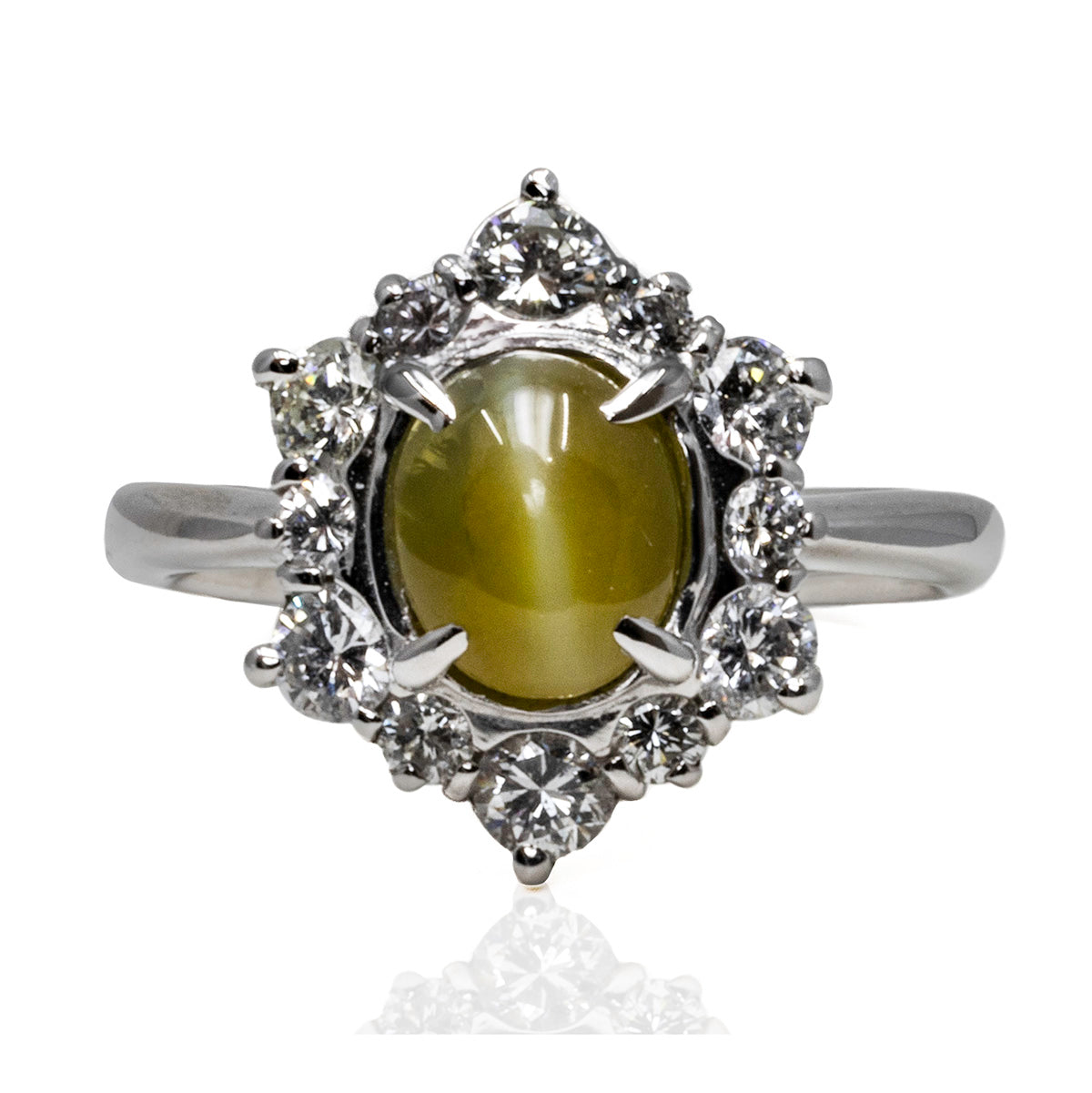 Platinum Cats Eye Ring